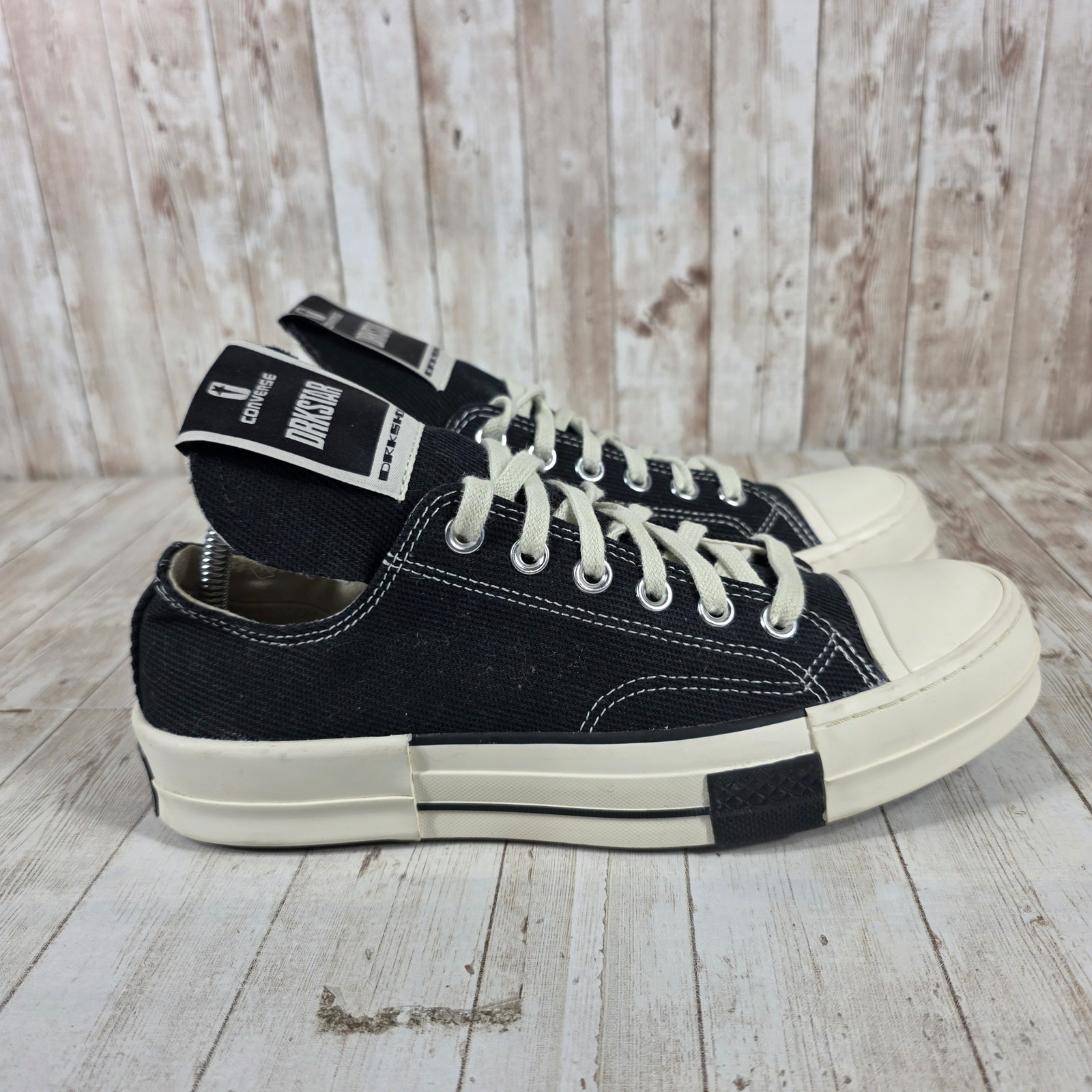 Converse Rick Owens Drkshdw Drkstar Ox Black Canvas Sneakers 172347c Womens 9.5
